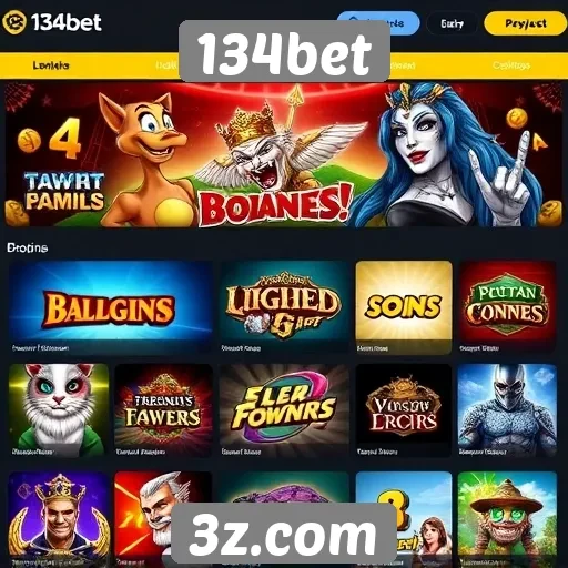 Variedade de jogos disponíveis no 134bet